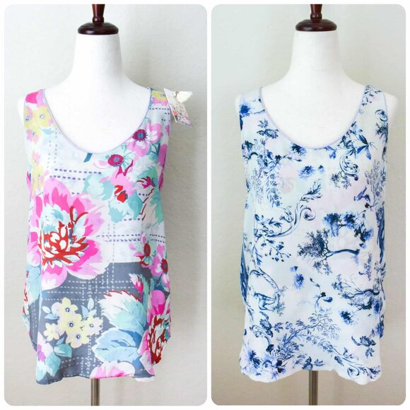 *Johnny Was* Ferrara REVERSIBLE Silk Tank Top - size XS - NEW! - FAST SHIP! - Picture 1 of 8